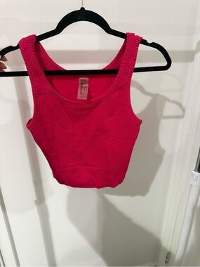 One Step Ahead Hot Pink Ribbed Tank Top